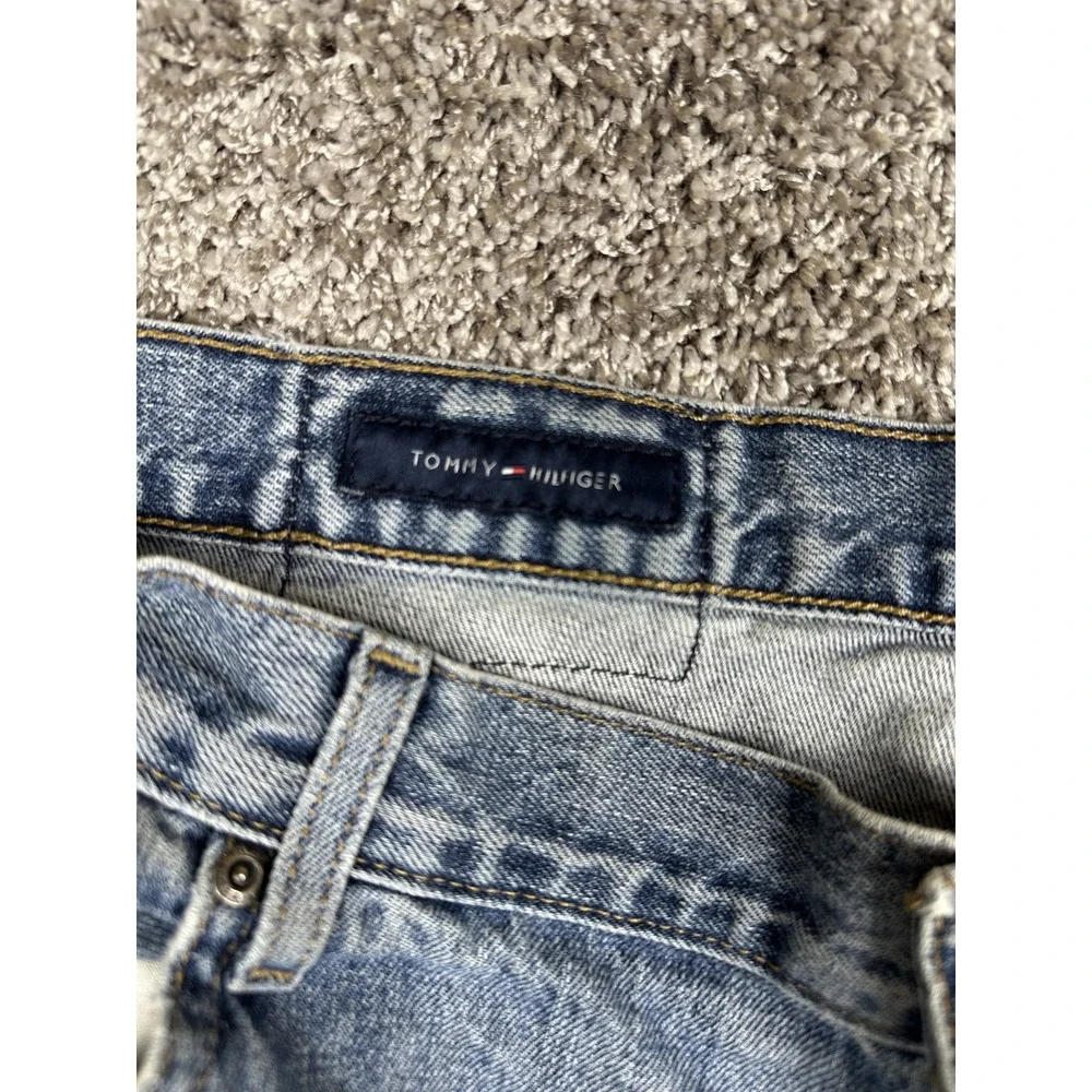 Vintage Tommy‎ Hilfiger Jeans Mens 38x30 Y2K Grunge Distressed Baggy Thrashed
